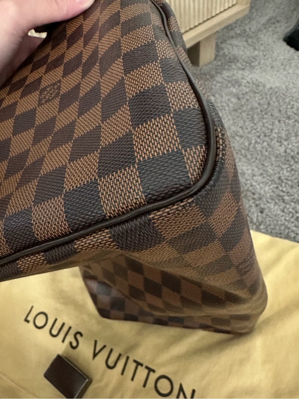Louis Vuitton Damier Ebene Speedy 30 Duffel Bag in Brown - Picture 3 of 6